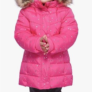 Vertical 9 Girls' Pink Hooded Puffer Jacket 3T